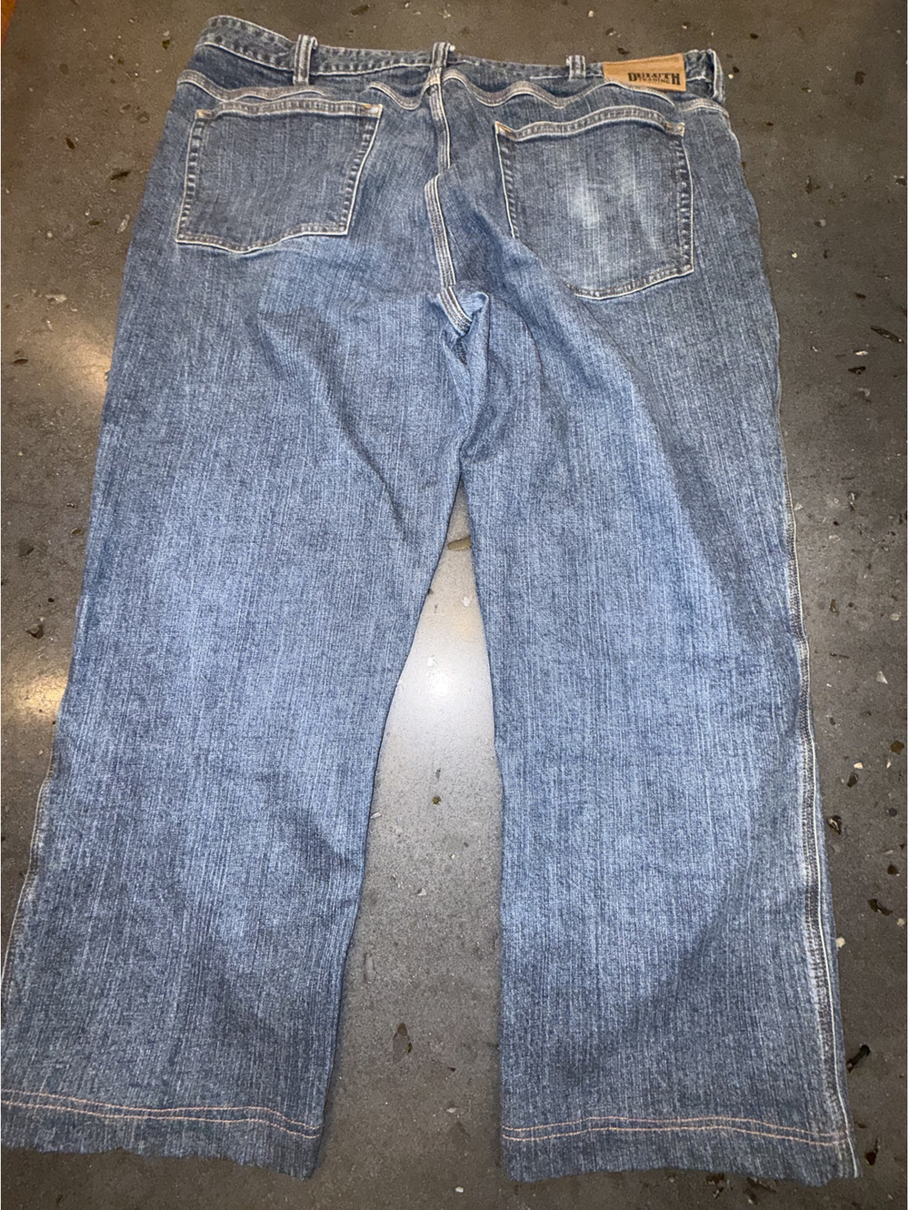 Duluth Trading Flex Ballroom blue jeans 42X26